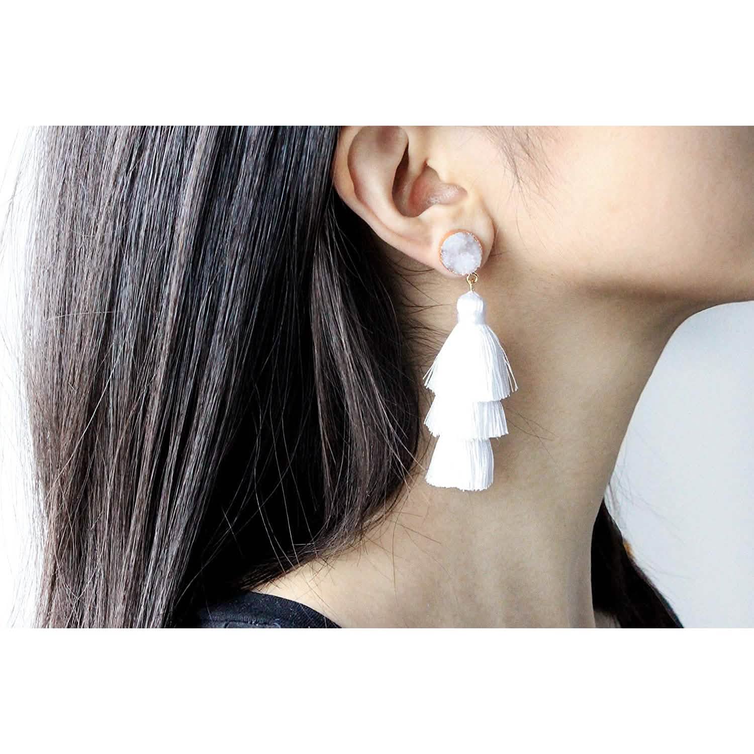 Me&amp;Hz Colorful Layered Tassel Earrings