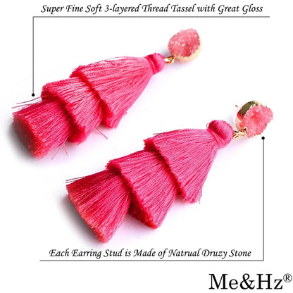 Me&amp;Hz Colorful Layered Tassel Earrings