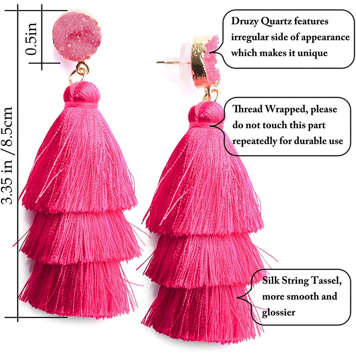 Me&amp;Hz Colorful Layered Tassel Earrings