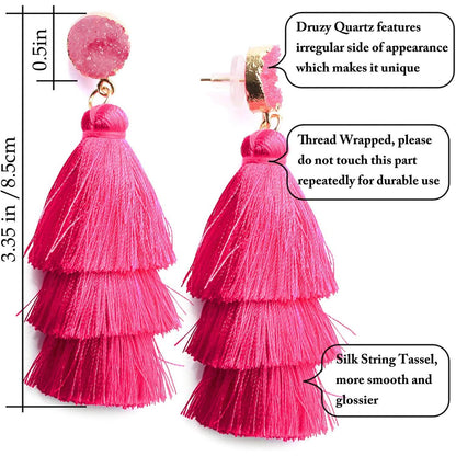 Me&amp;Hz Colorful Layered Tassel Earrings