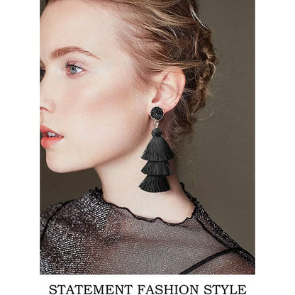 Me&amp;Hz Colorful Layered Tassel Earrings