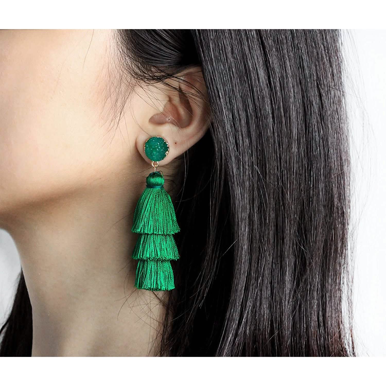 Me&amp;Hz Colorful Layered Tassel Earrings