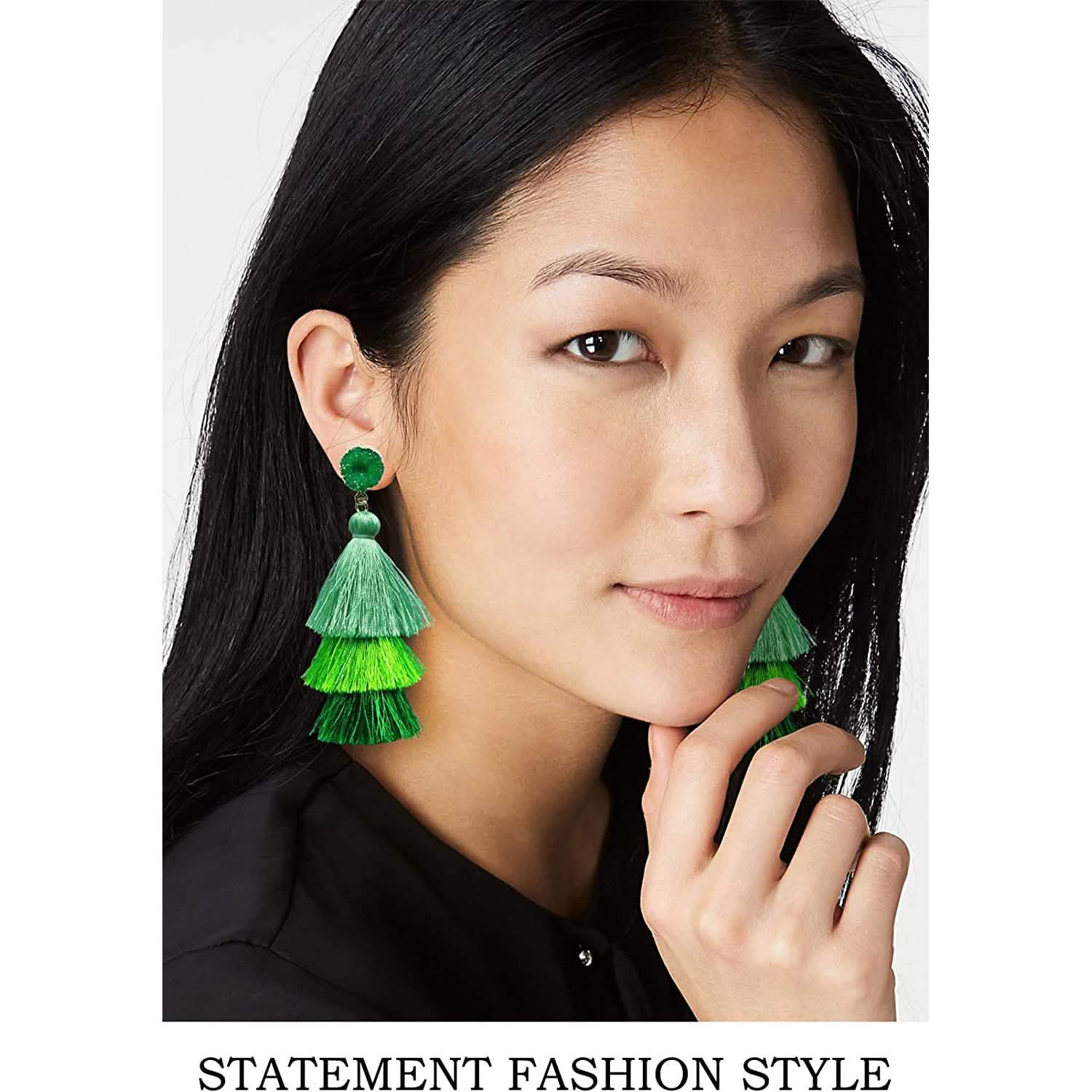 Me&amp;Hz Colorful Layered Tassel Earrings