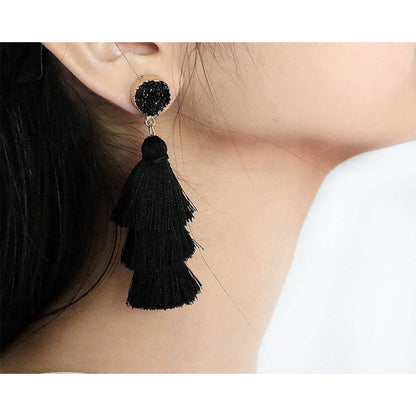 Me&amp;Hz Colorful Layered Tassel Earrings