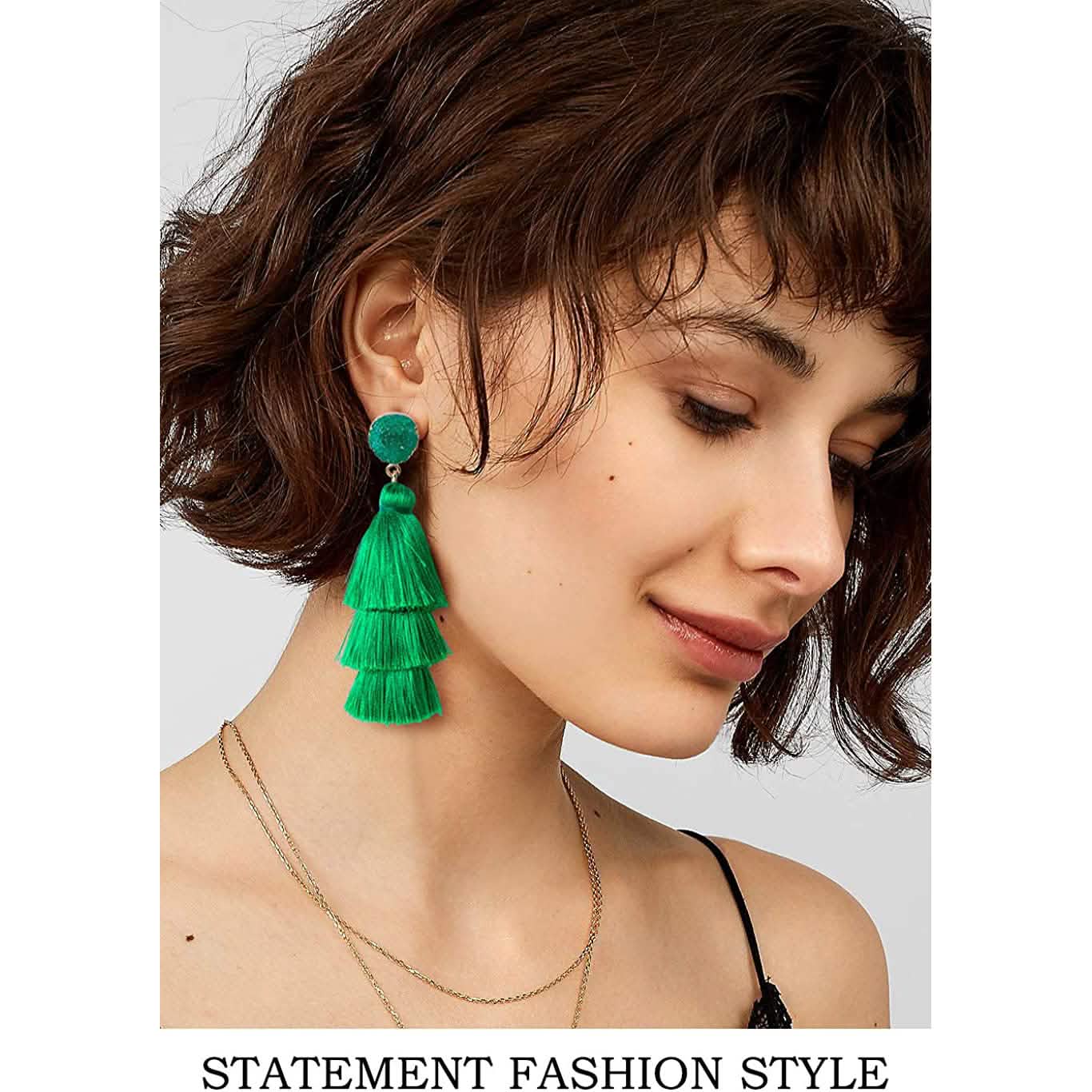 Me&amp;Hz Colorful Layered Tassel Earrings