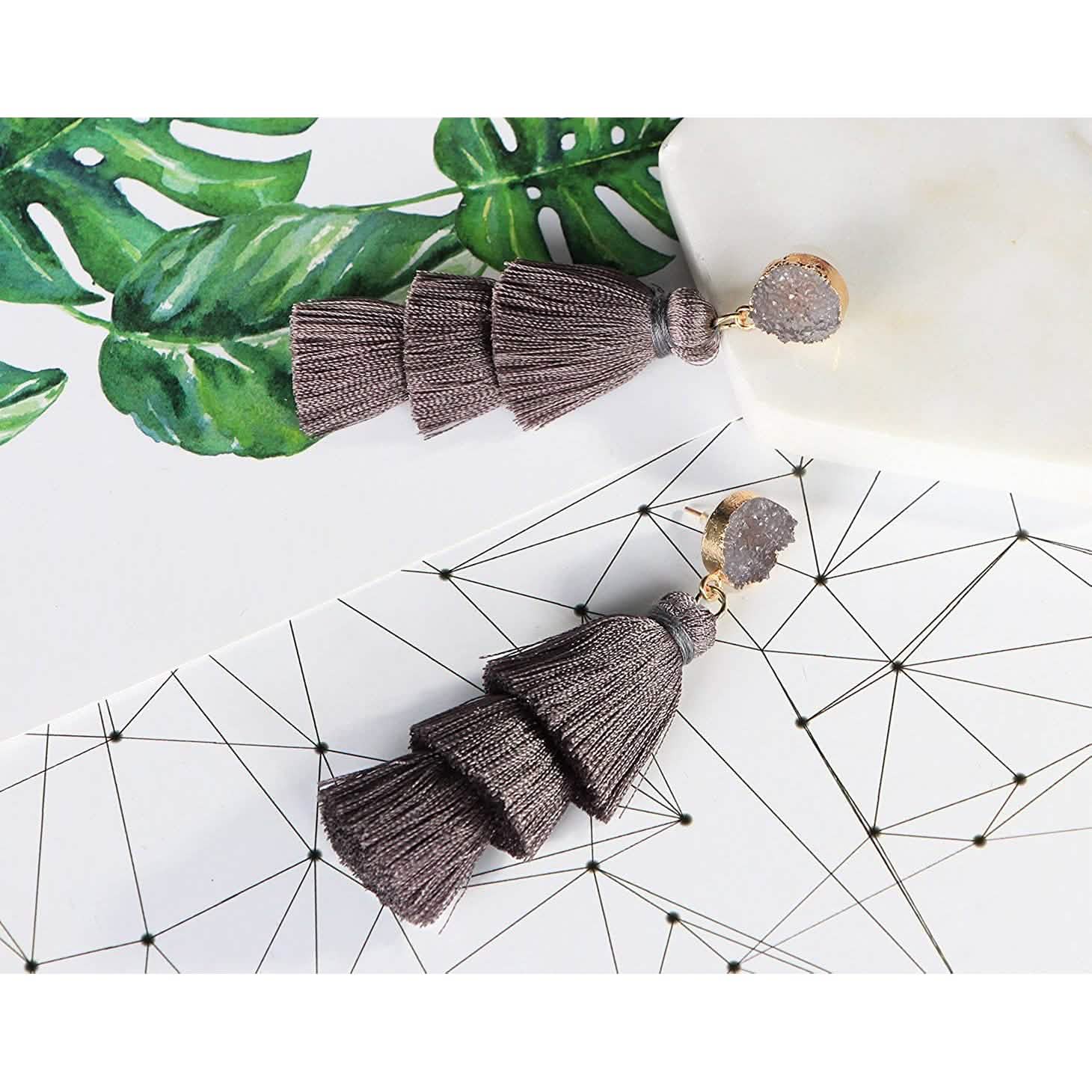Me&amp;Hz Colorful Layered Tassel Earrings