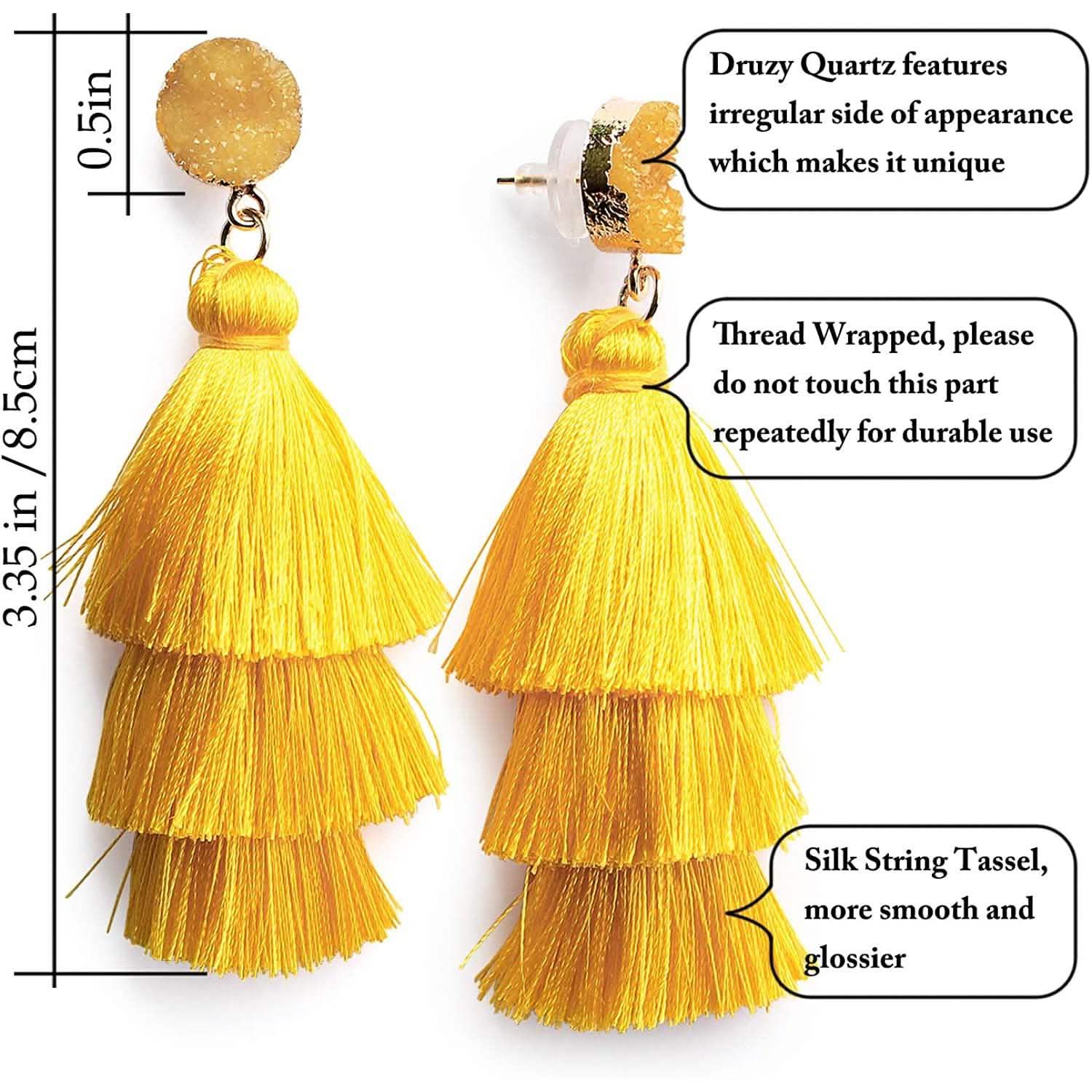 Me&amp;Hz Colorful Layered Tassel Earrings