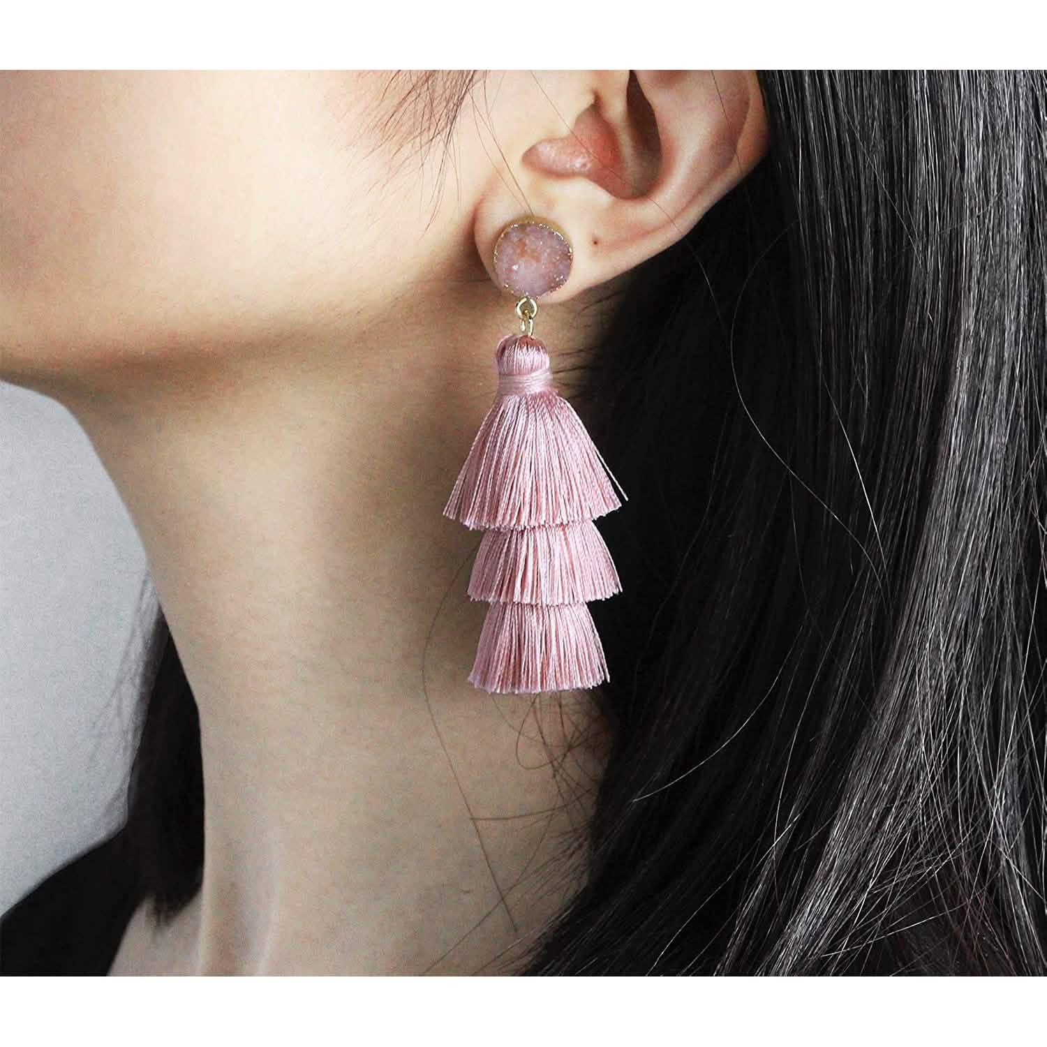 Me&amp;Hz Colorful Layered Tassel Earrings