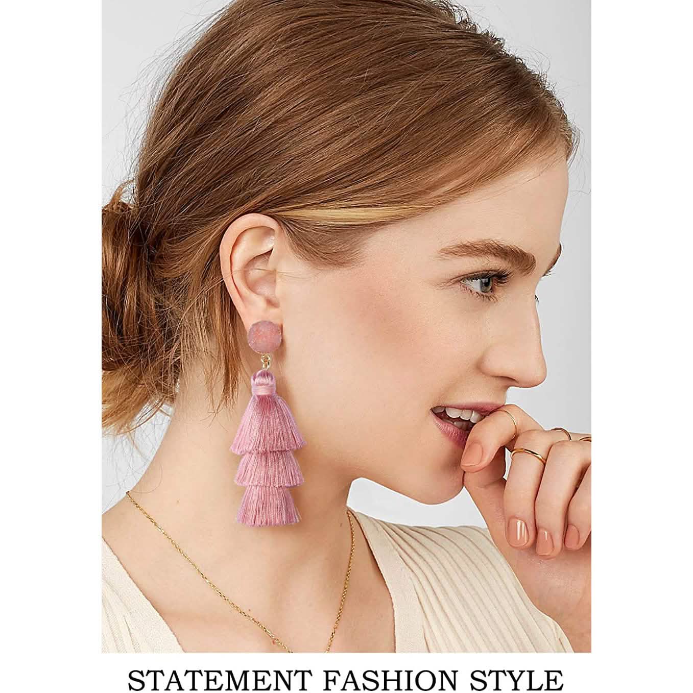 Me&amp;Hz Colorful Layered Tassel Earrings