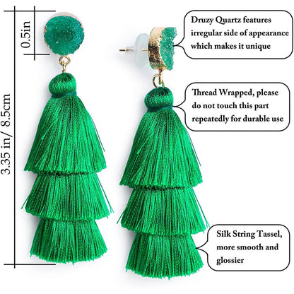Me&amp;Hz Colorful Layered Tassel Earrings