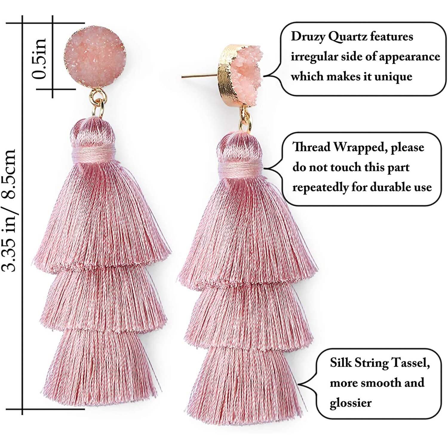 Me&amp;Hz Colorful Layered Tassel Earrings