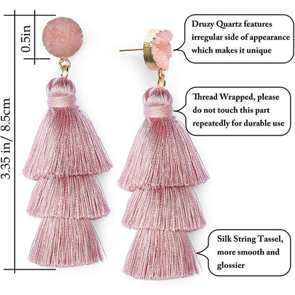 Me&amp;Hz Colorful Layered Tassel Earrings