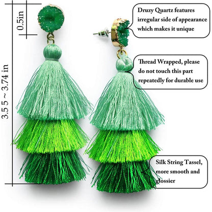 Me&amp;Hz Colorful Layered Tassel Earrings
