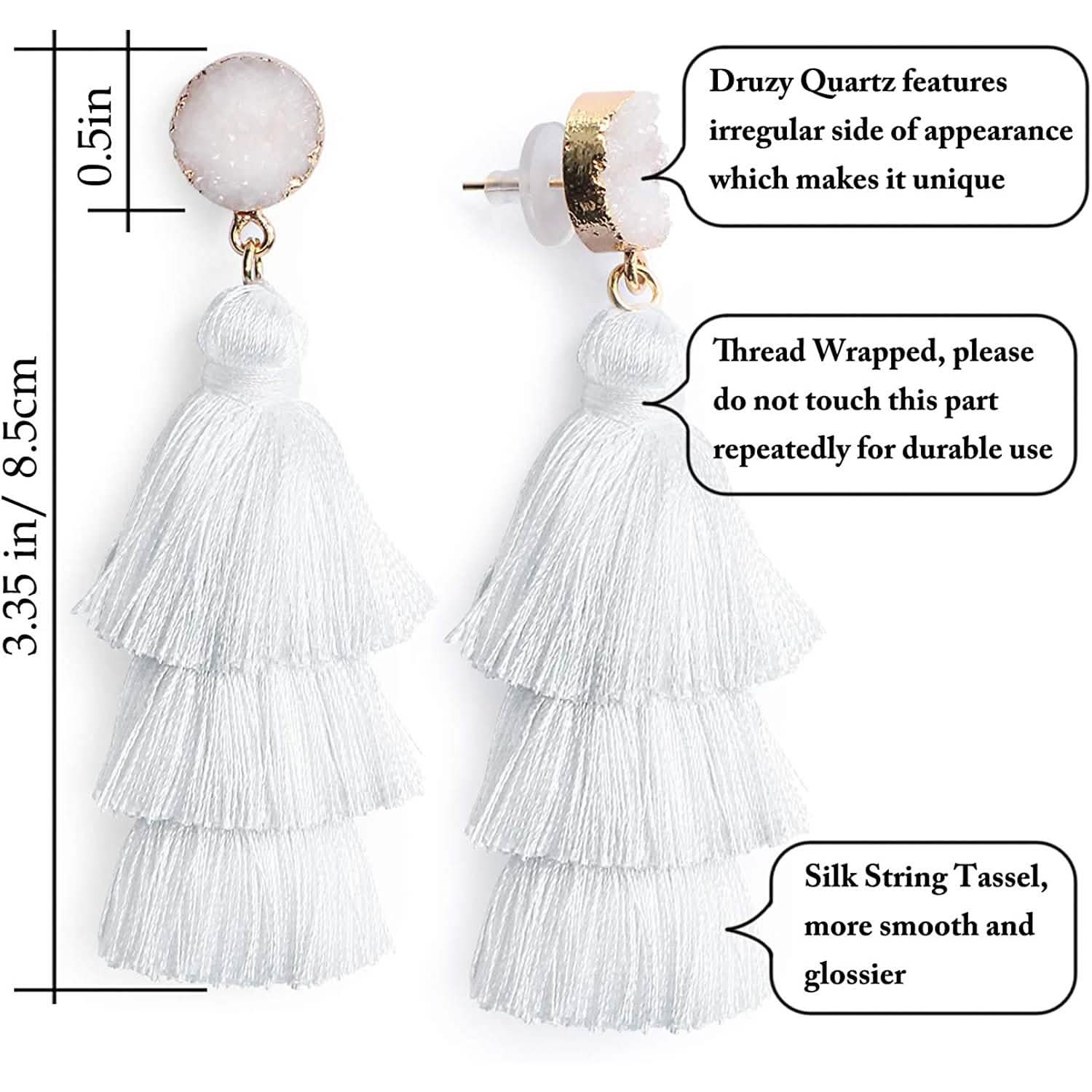 Me&amp;Hz Colorful Layered Tassel Earrings