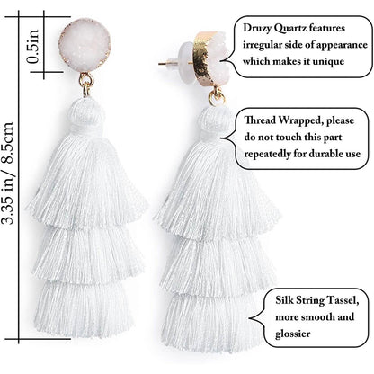 Me&amp;Hz Colorful Layered Tassel Earrings