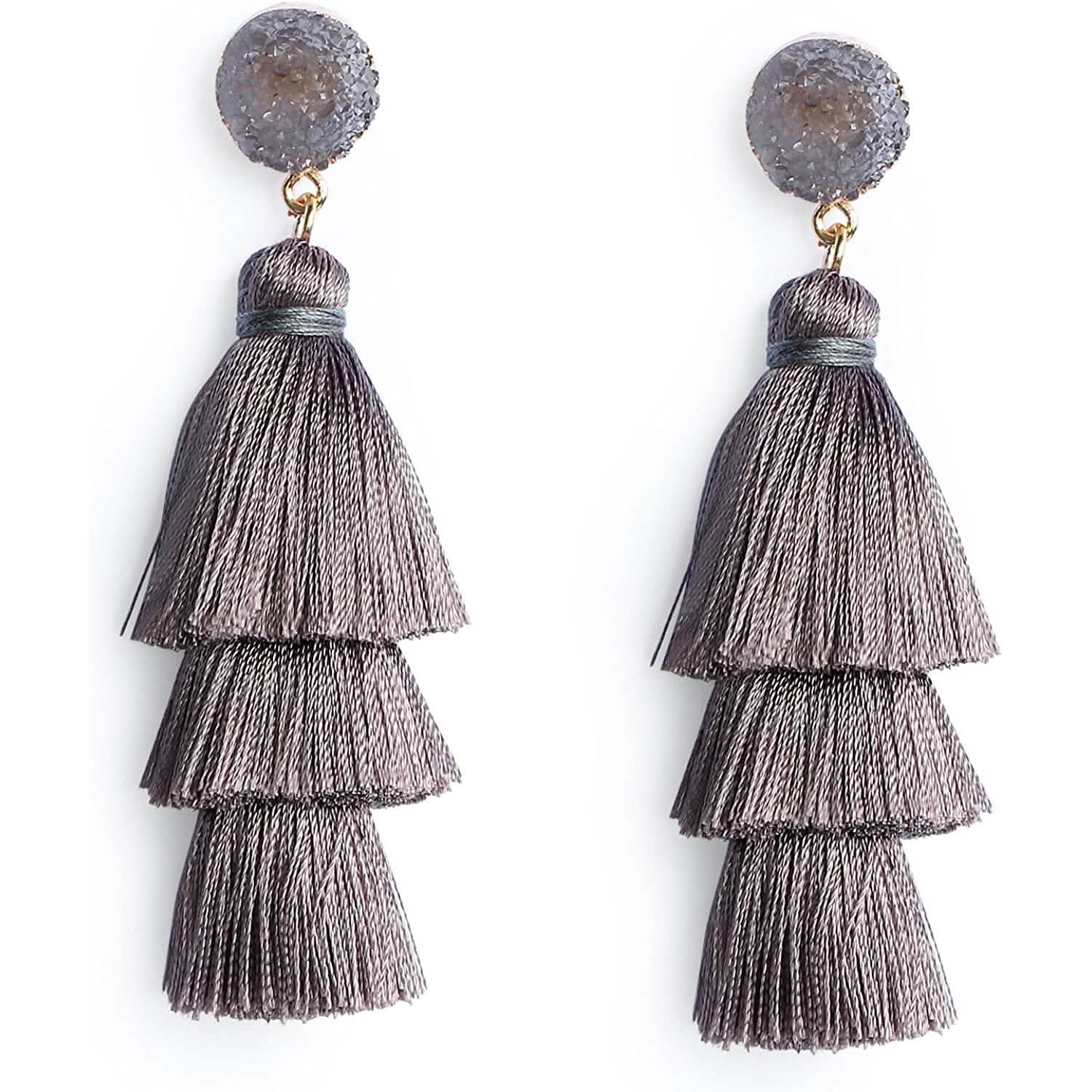 Me&amp;Hz Colorful Layered Tassel Earrings