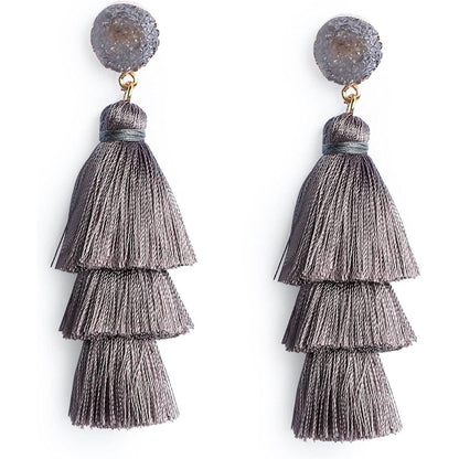 Me&amp;Hz Colorful Layered Tassel Earrings