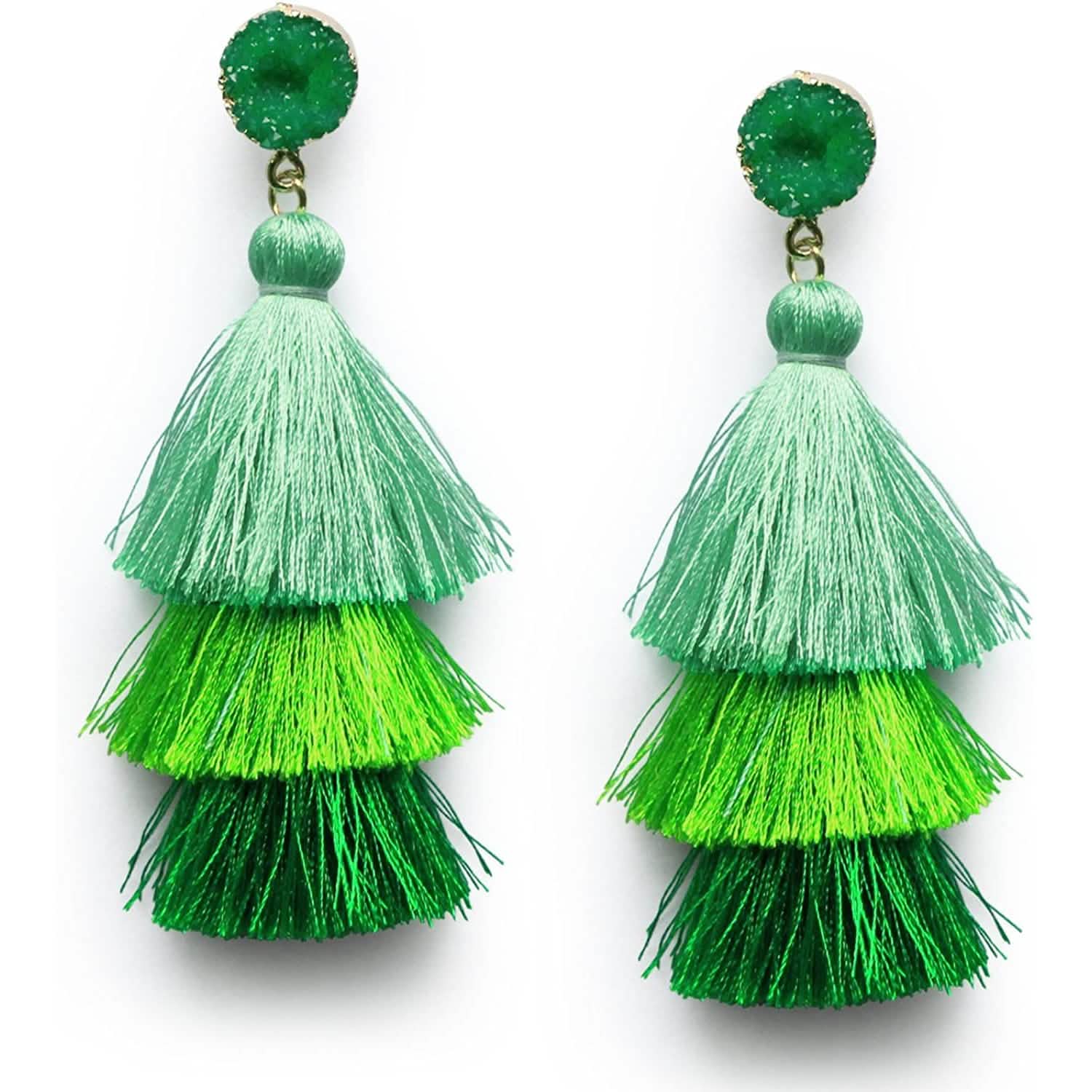 Me&amp;Hz Colorful Layered Tassel Earrings