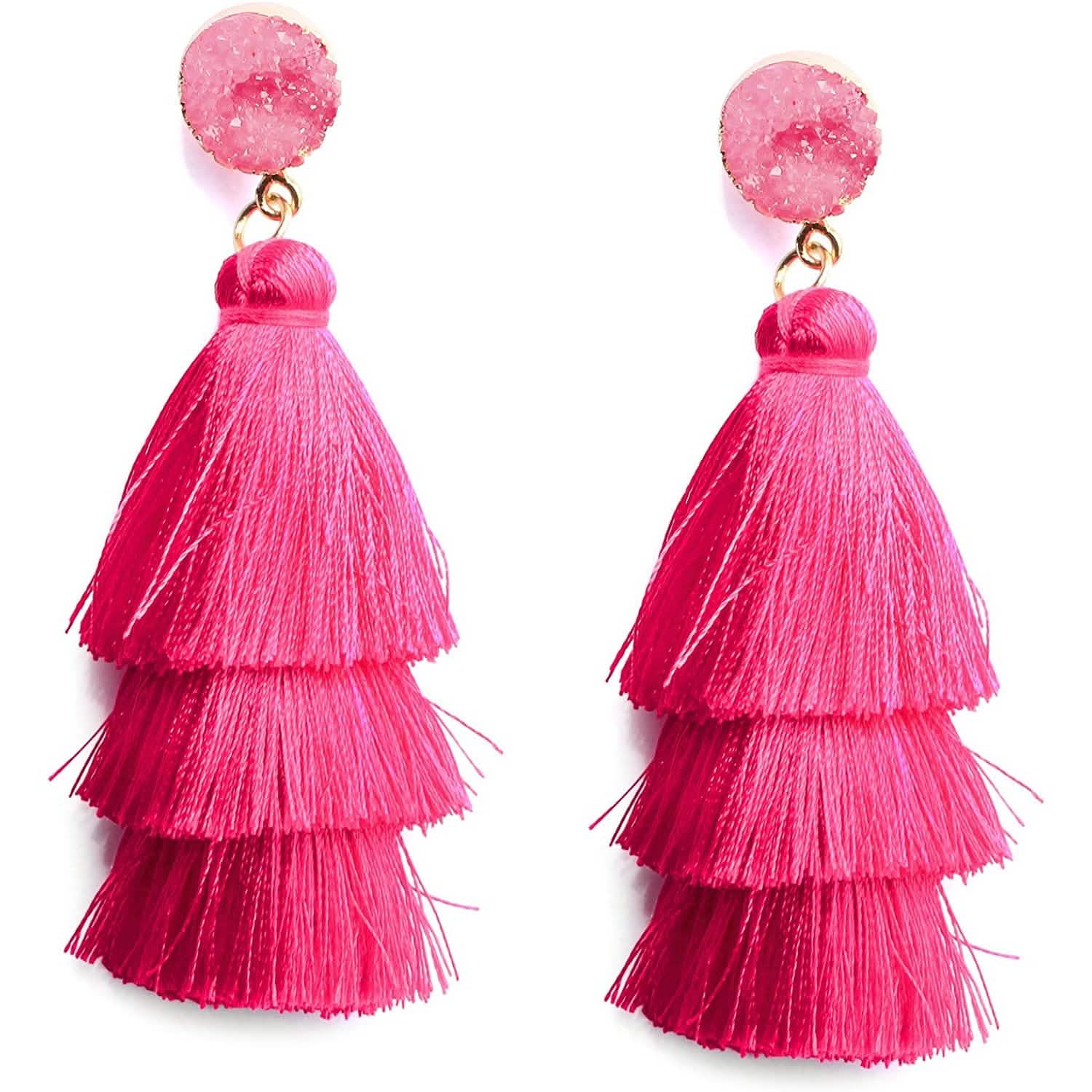 Me&amp;Hz Colorful Layered Tassel Earrings