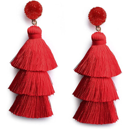 Me&amp;Hz Colorful Layered Tassel Earrings