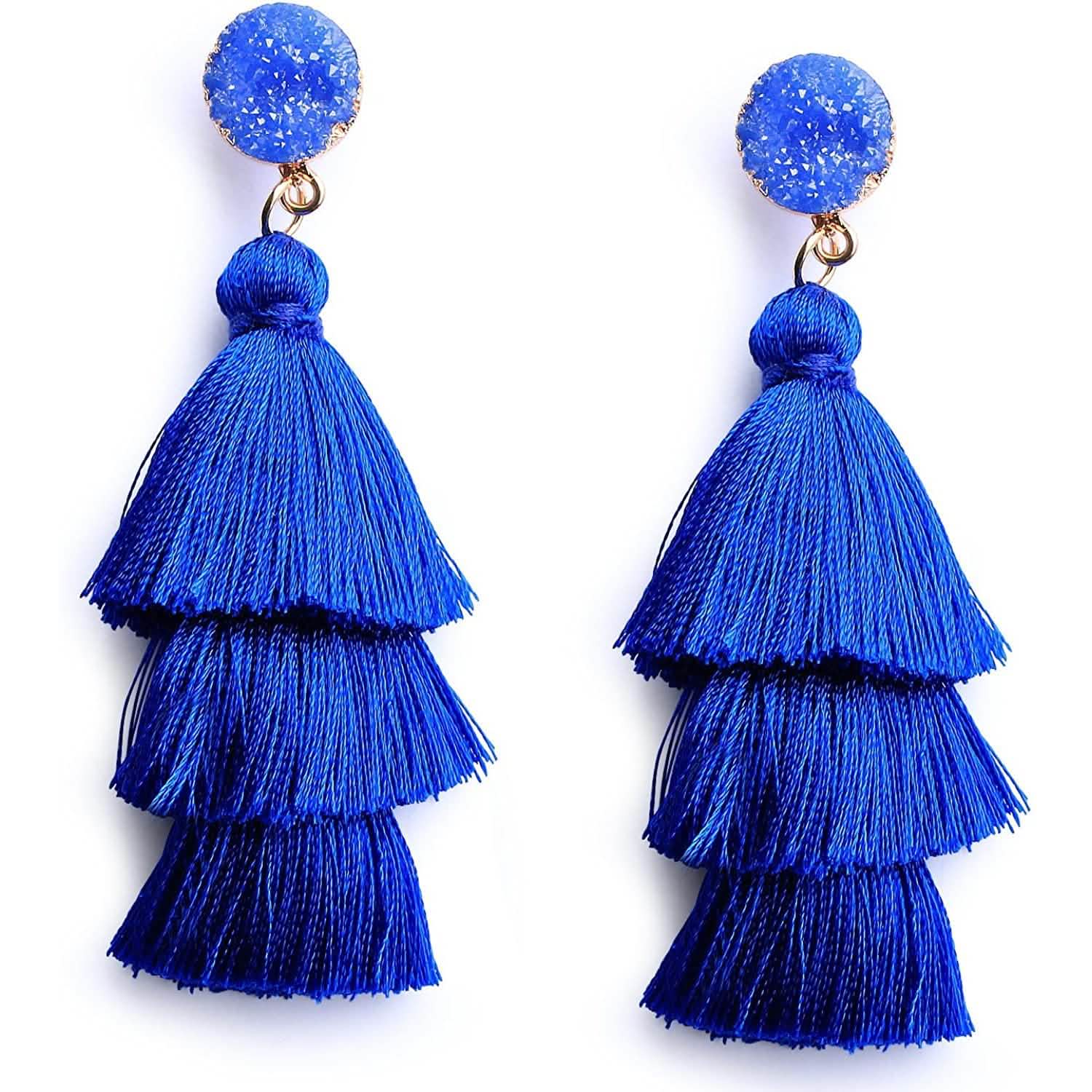 Me&amp;Hz Colorful Layered Tassel Earrings