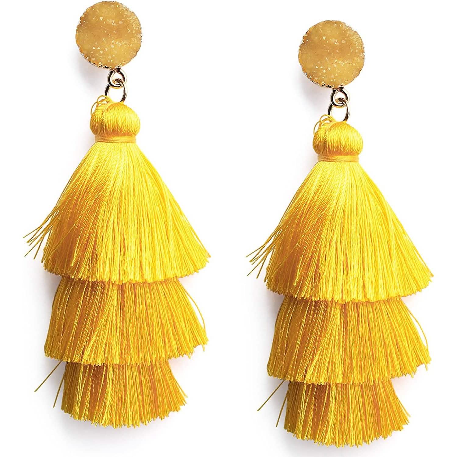 Me&amp;Hz Colorful Layered Tassel Earrings