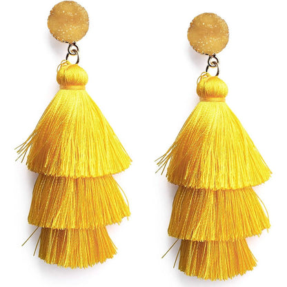 Me&amp;Hz Colorful Layered Tassel Earrings