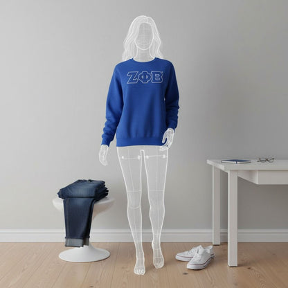 Crew Sweatshirt Blue Embroidered Greek Gear Casual Stylish Sweatshirt