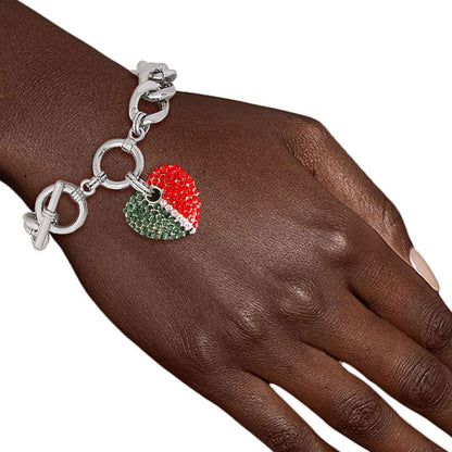 Bracelet Silver Lining Heart Toggle Stylish Jewelry Accessory