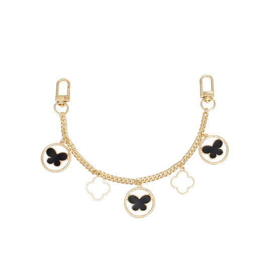 Women’s Bag Chain with Gold and Black Butterfly Detail – Stylish Fashion Accessory