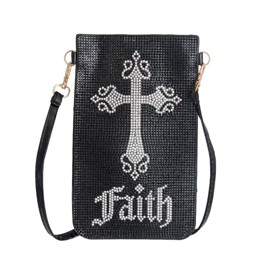 Phone Crossbody Bag with Faith Stone Accent – Stylish Casual Accessory