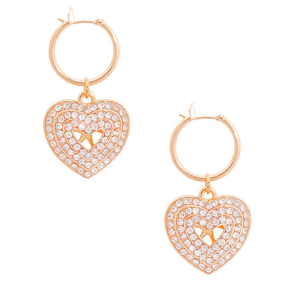 Statement Gold Concentric Heart Hoop Earrings Stylish Chic Jewelry