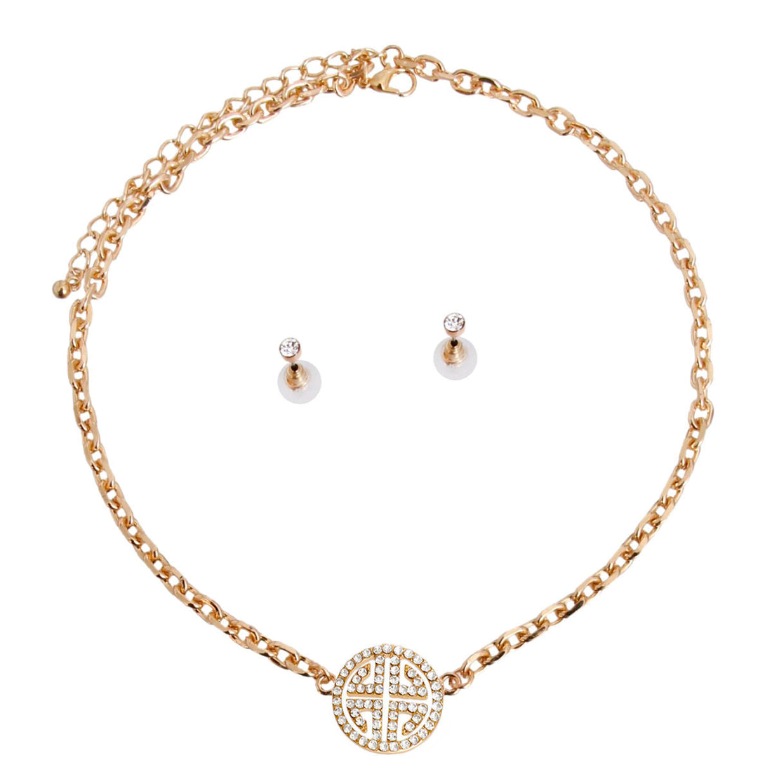Statement Gold Cable Chain Necklace with Greek Key Design