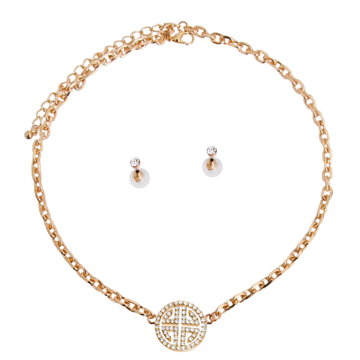 Statement Gold Cable Chain Necklace with Greek Key Design