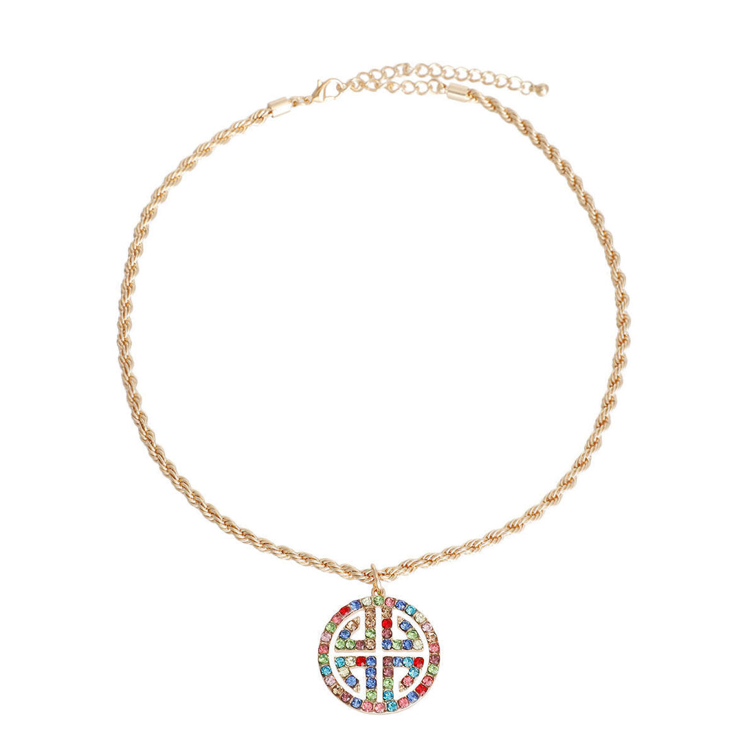 Statement Gold Twisted Chain Greek Key Necklace Stylish Layered Jewelry
