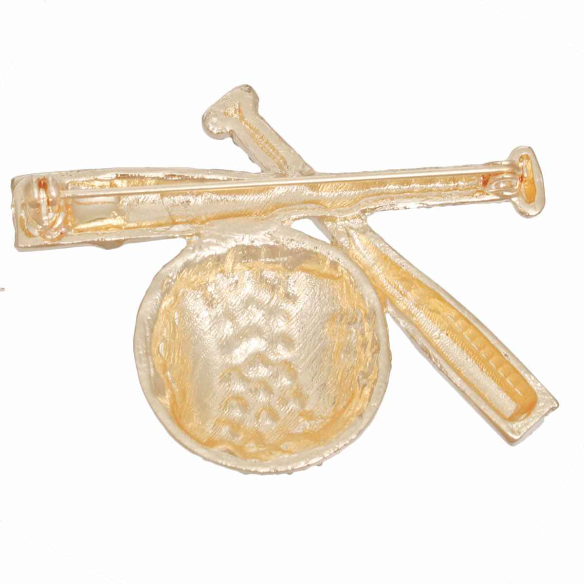 Baseball and Bat Brooch Pin for Women Stylish Bling Accessory
