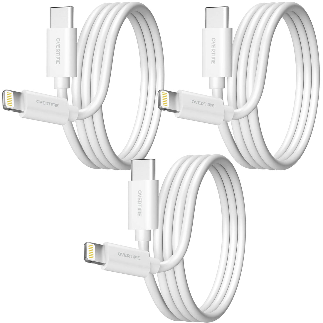 Overtime MFI Certified USB C to Lightning 6ft cable, Fast Charging &amp; Data Transfer - White