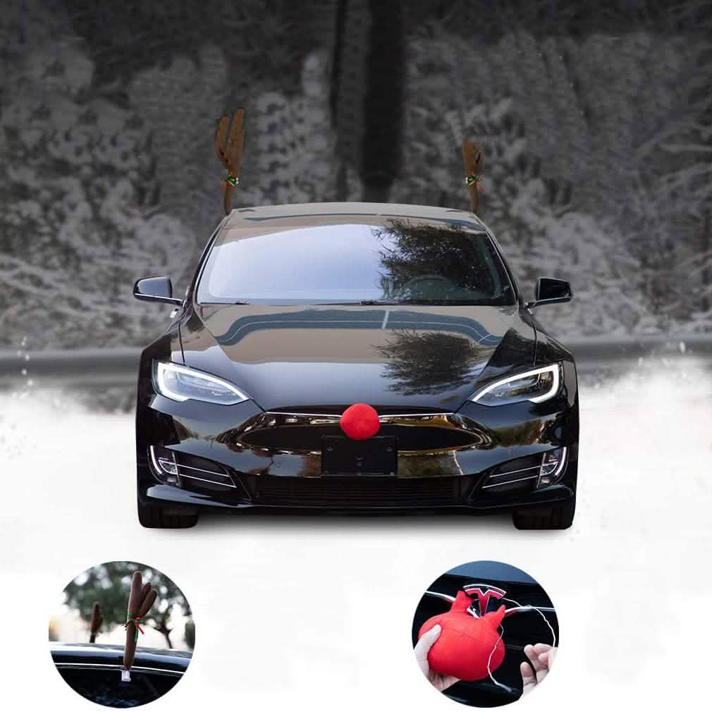 OxGord Car Reindeer Antlers &amp; Nose Christmas Costume