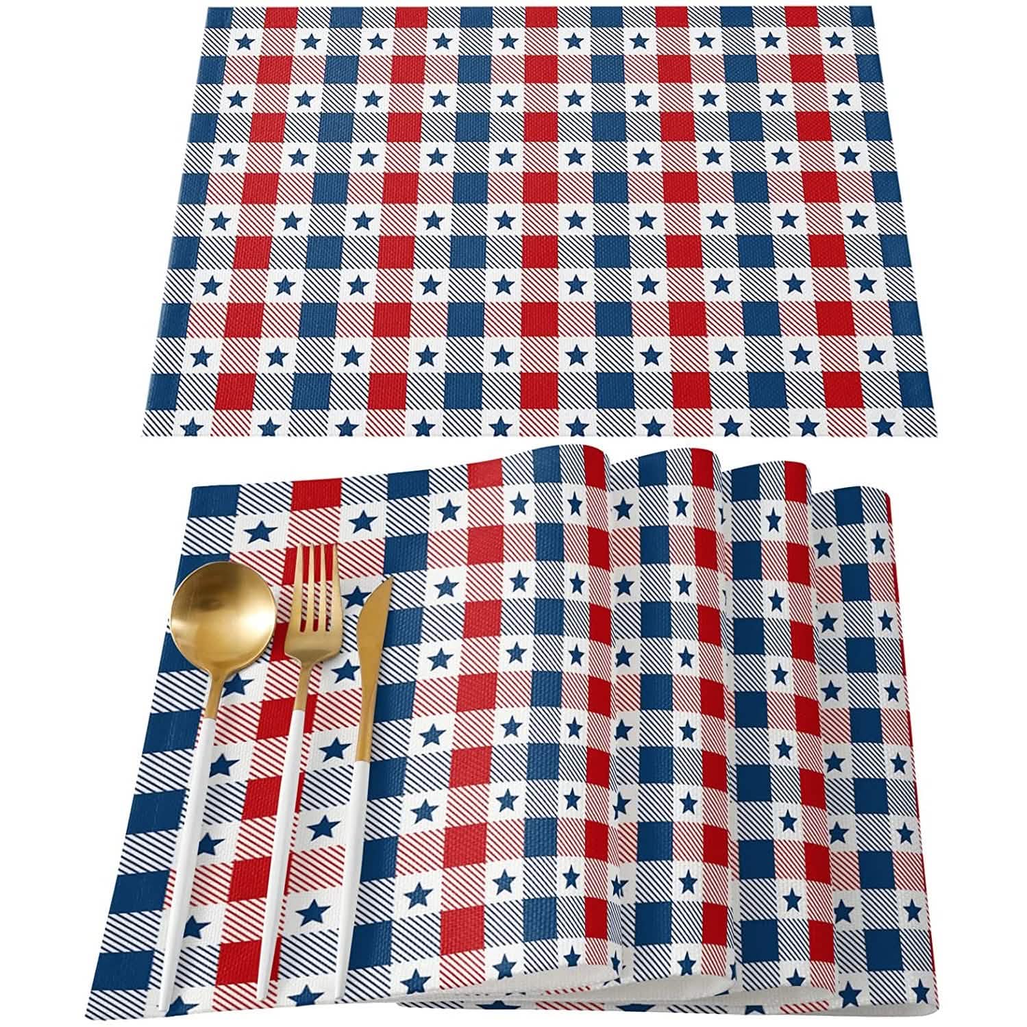 Patriotic Stars Placemats Set