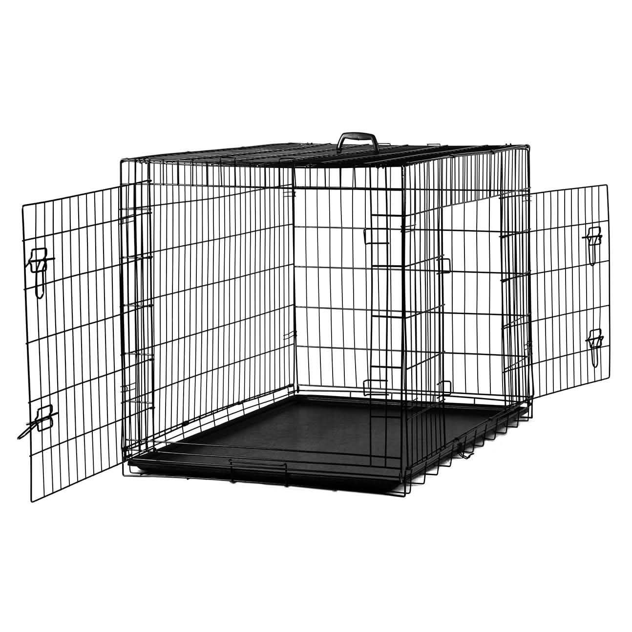 Paws &amp; Pals Double Door Wire Dog Crate with Tray