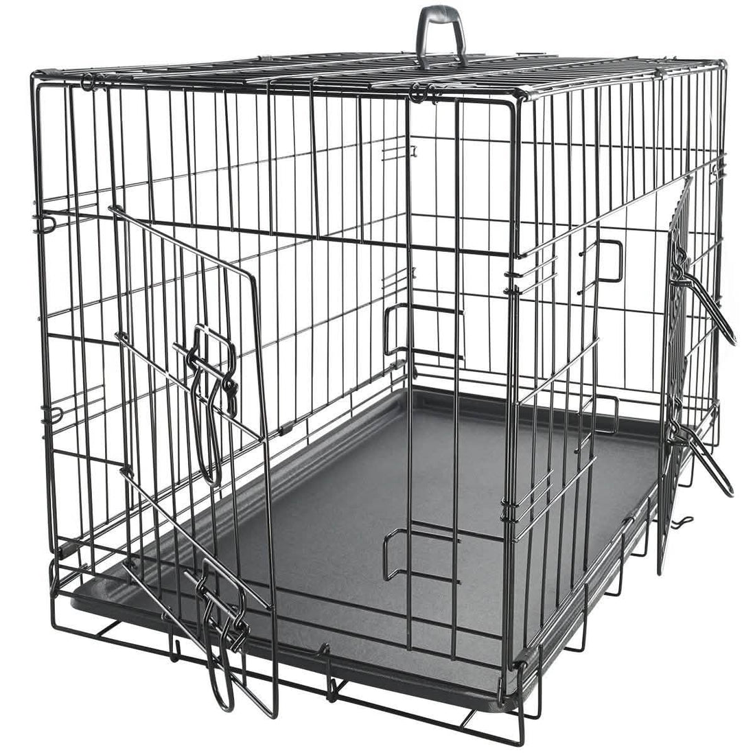 Paws &amp; Pals Double Door Wire Dog Crate with Tray