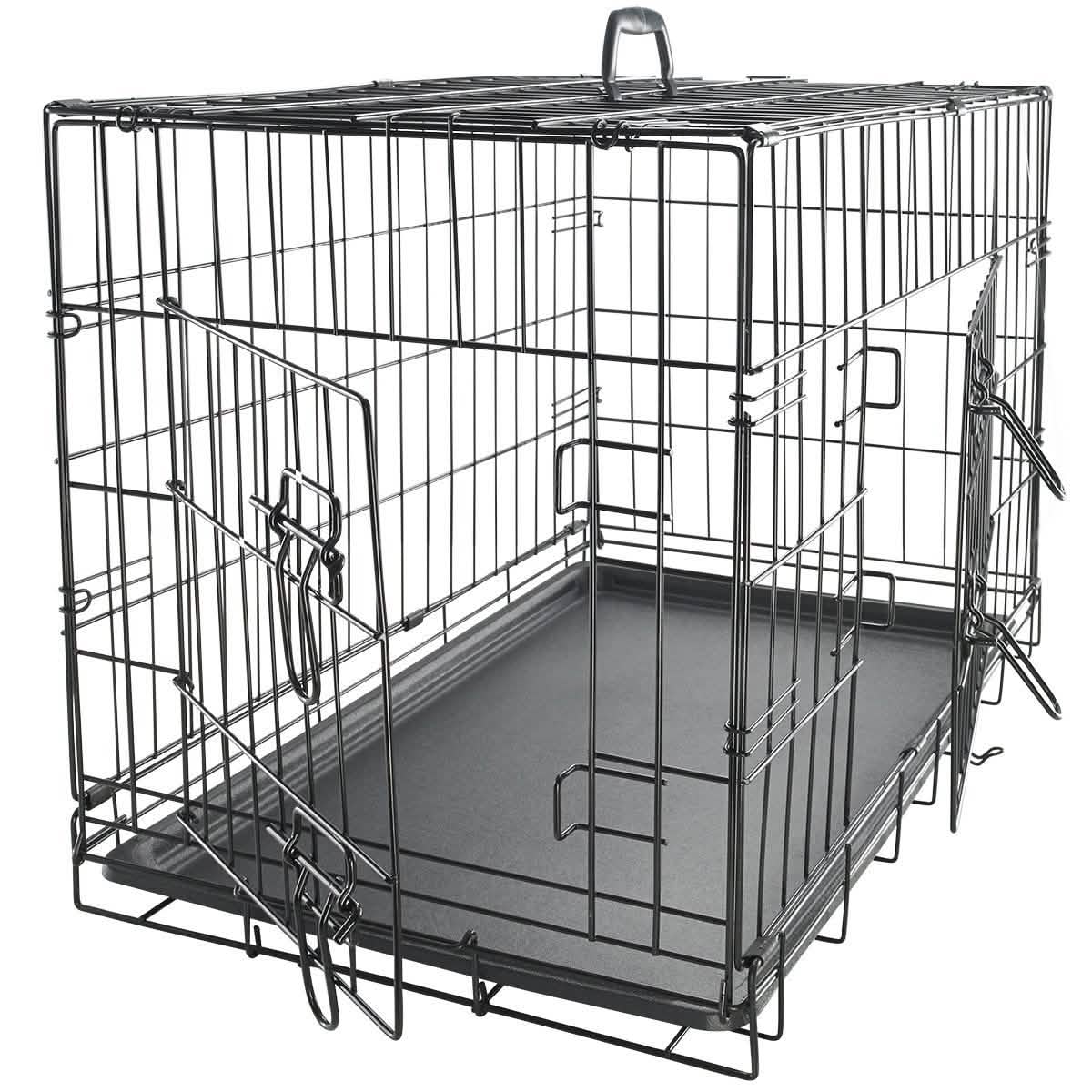 Paws &amp; Pals Double Door Wire Dog Crate with Tray