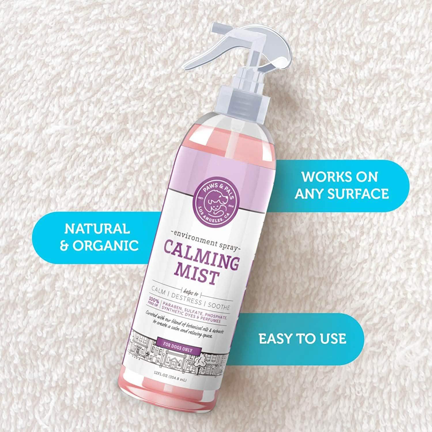 Paws &amp; Pals Pet Natural Calming Spray Cologne or Chews Treat for Dogs and Cats