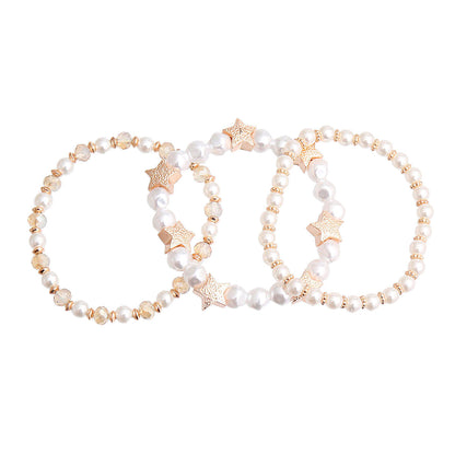 Bracelets Cream Pearl Star Trendy Stylish Jewelry Accessories