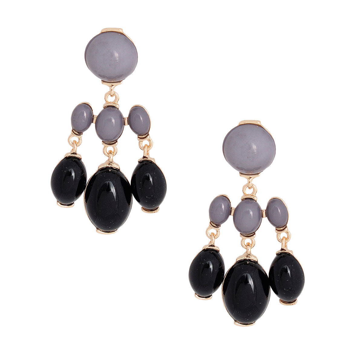 Drop Earrings Black Resin Bead Stylish Statement Jewelry