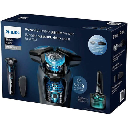 Philips Wet &amp; Dry Shaver 5000 with SkinIQ Tech + Shave Heads, Charging &amp; Cleaning Base (Refurbished)