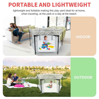 Portable Folding Playard for Babies, Toddler Indoor &amp; Outdoor Play