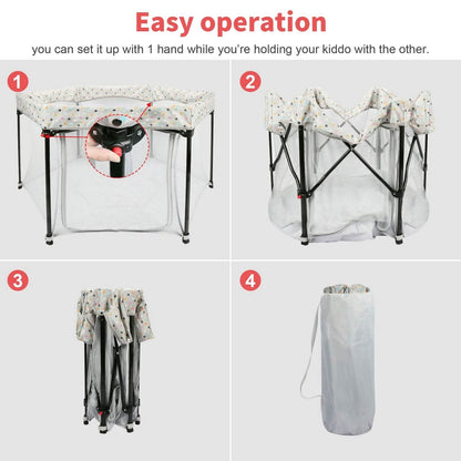 Portable Folding Playard for Babies, Toddler Indoor &amp; Outdoor Play