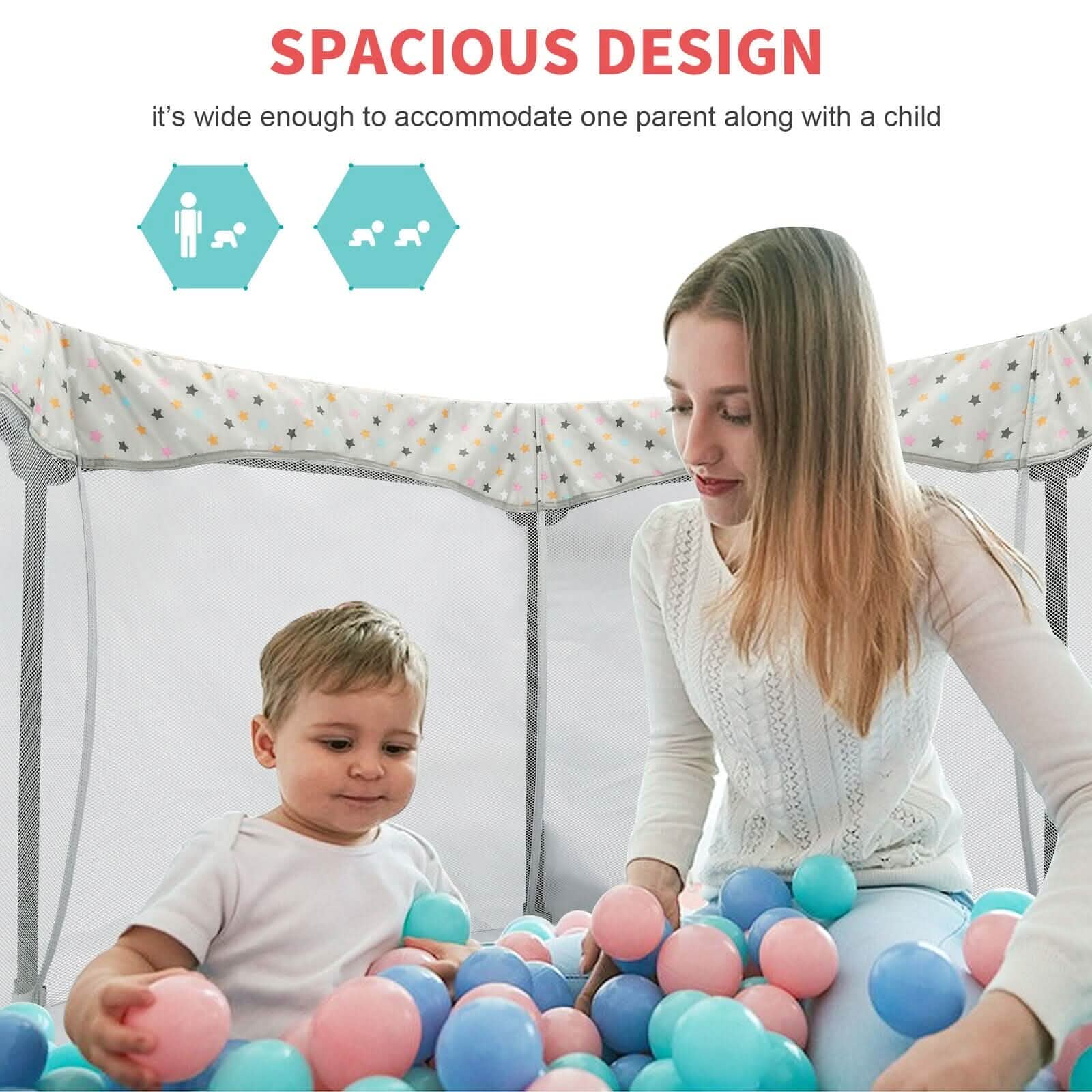 Portable Folding Playard for Babies, Toddler Indoor &amp; Outdoor Play