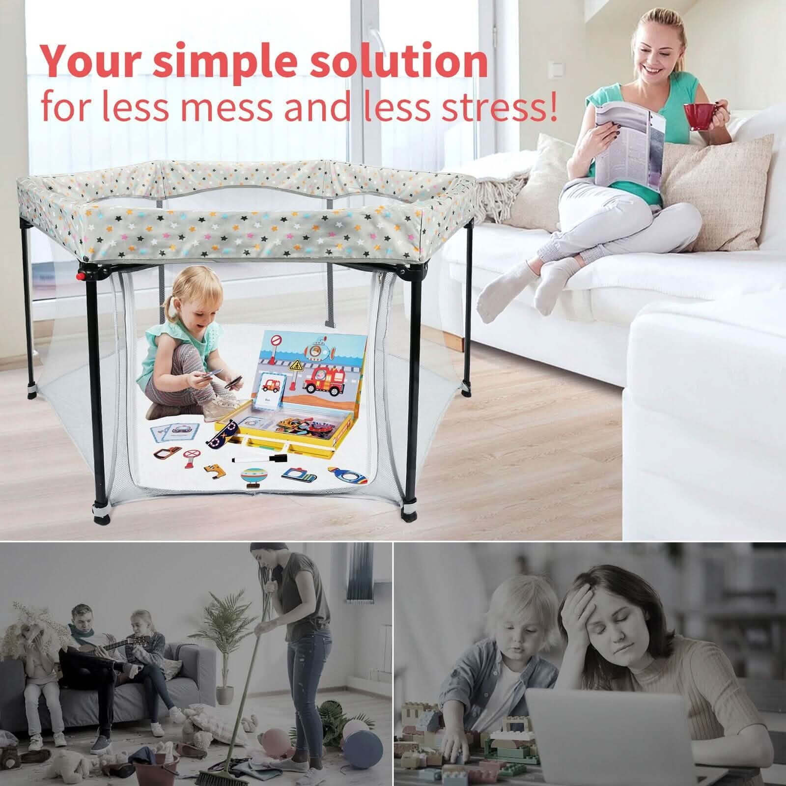 Portable Folding Playard for Babies, Toddler Indoor &amp; Outdoor Play